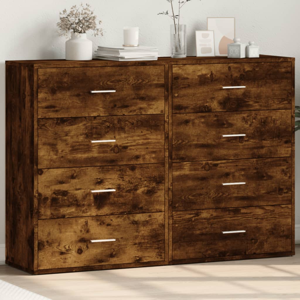 Sideboards 2 pcs Smoked Oak 60x31x84 cm Engineered Wood